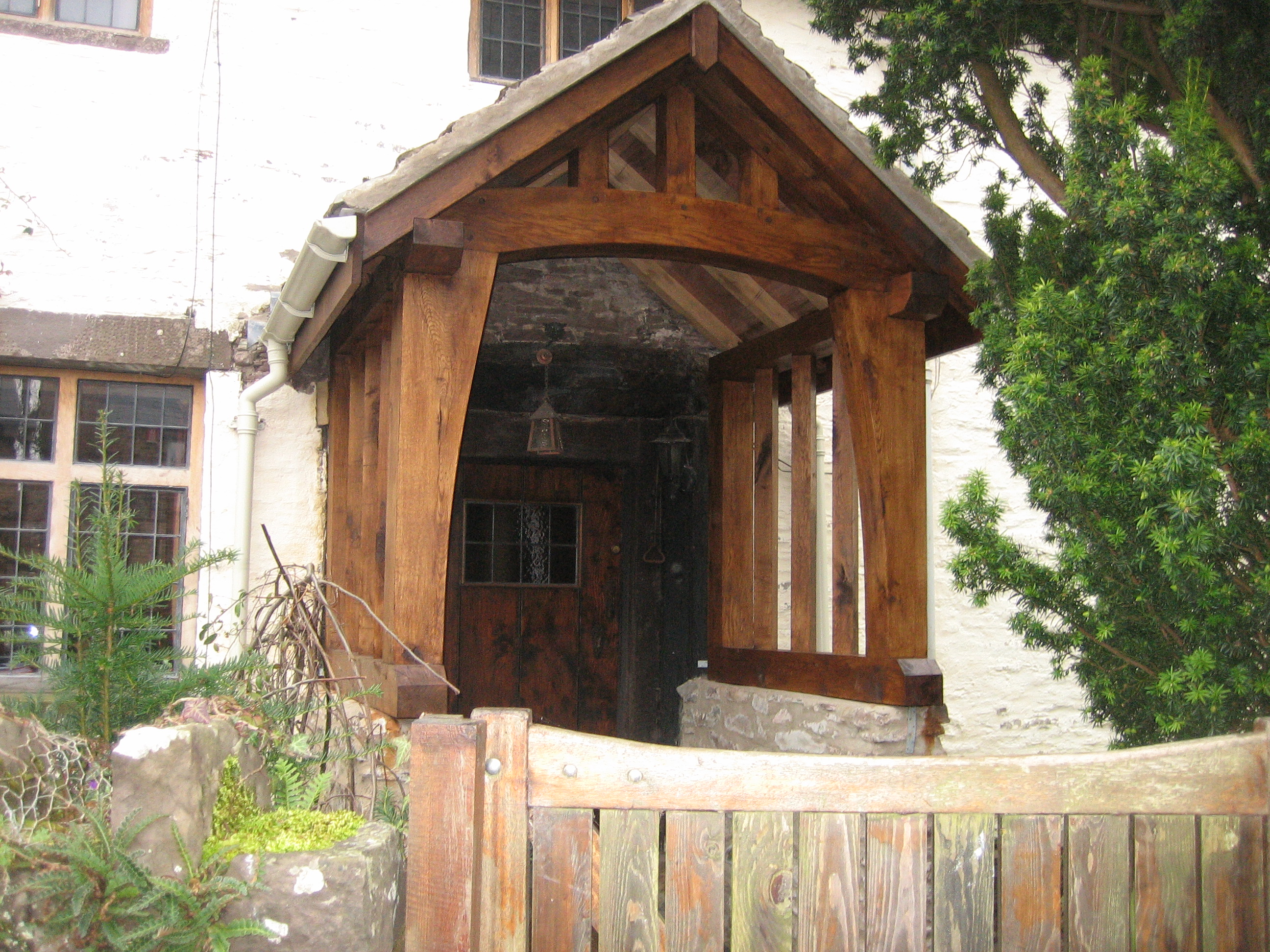 Coated oak porch on cottage