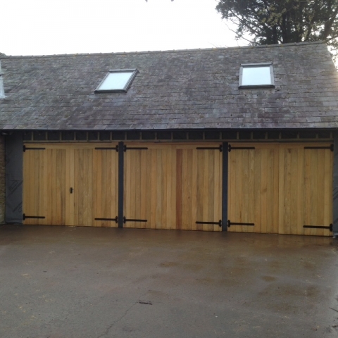 Oak garage doors