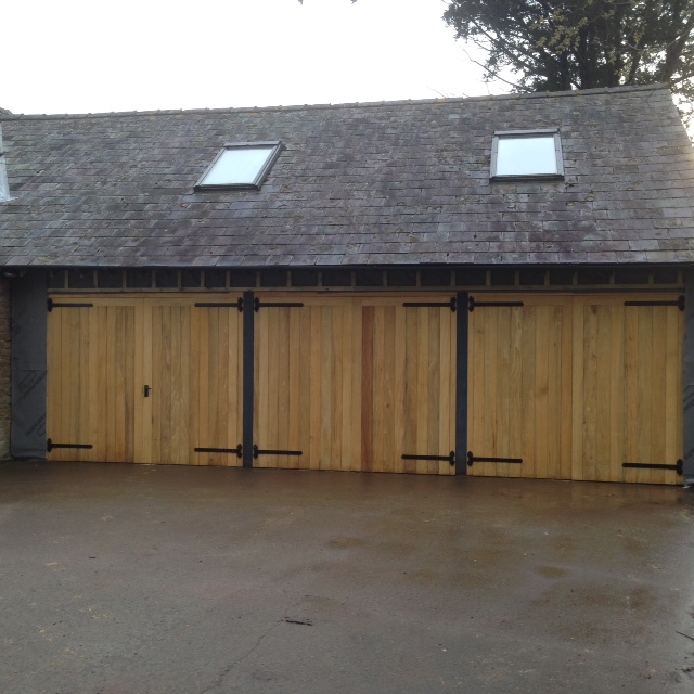 Oak garage doors