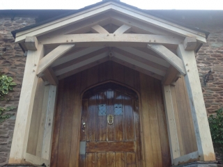 Monmouth oak porch with glass in the sides