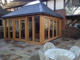 Oak Framed conservatory with full length glass