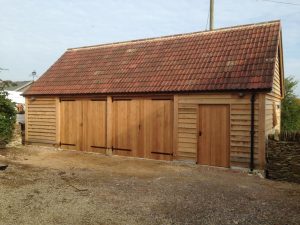 Oak framed garage with workshop
