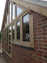 Oak framed extension with plant on glazing system