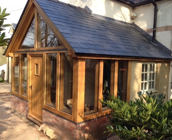 Large oak and glass porch