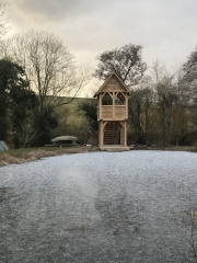 Oak framed boathouse Herefordshire