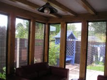 Internal shot of oak conservatory
