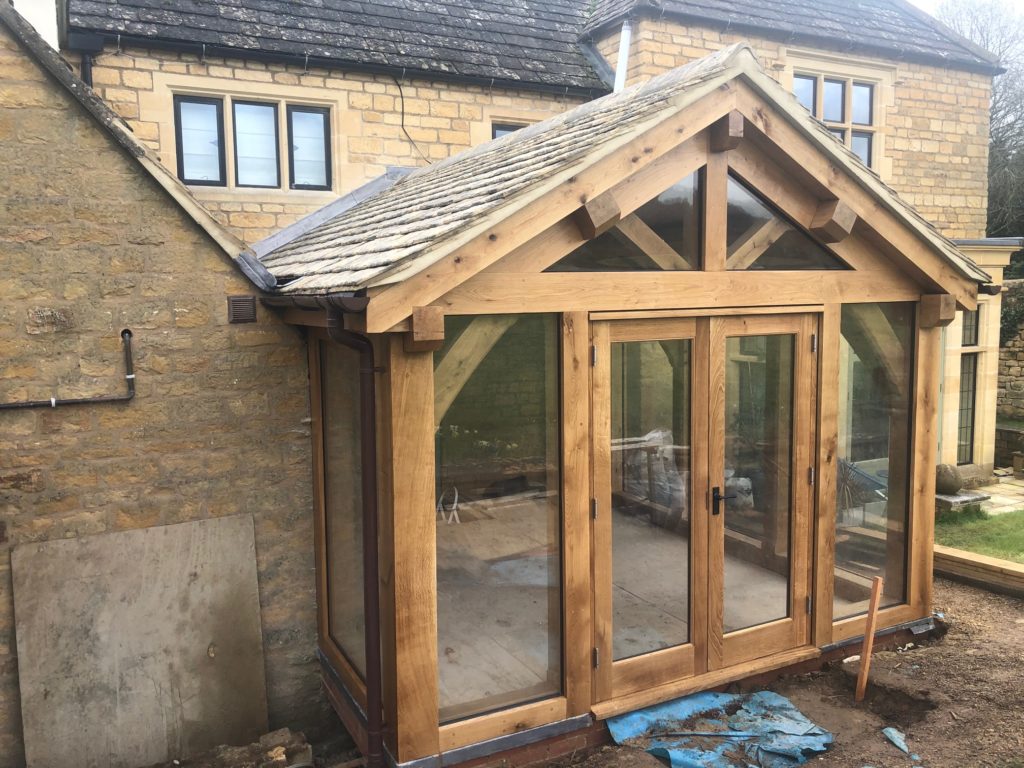 Fully glazed oak framed garden room