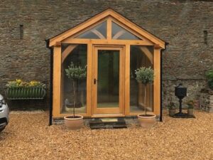 Enclosed oak porch supplied and fitted in South Wales.